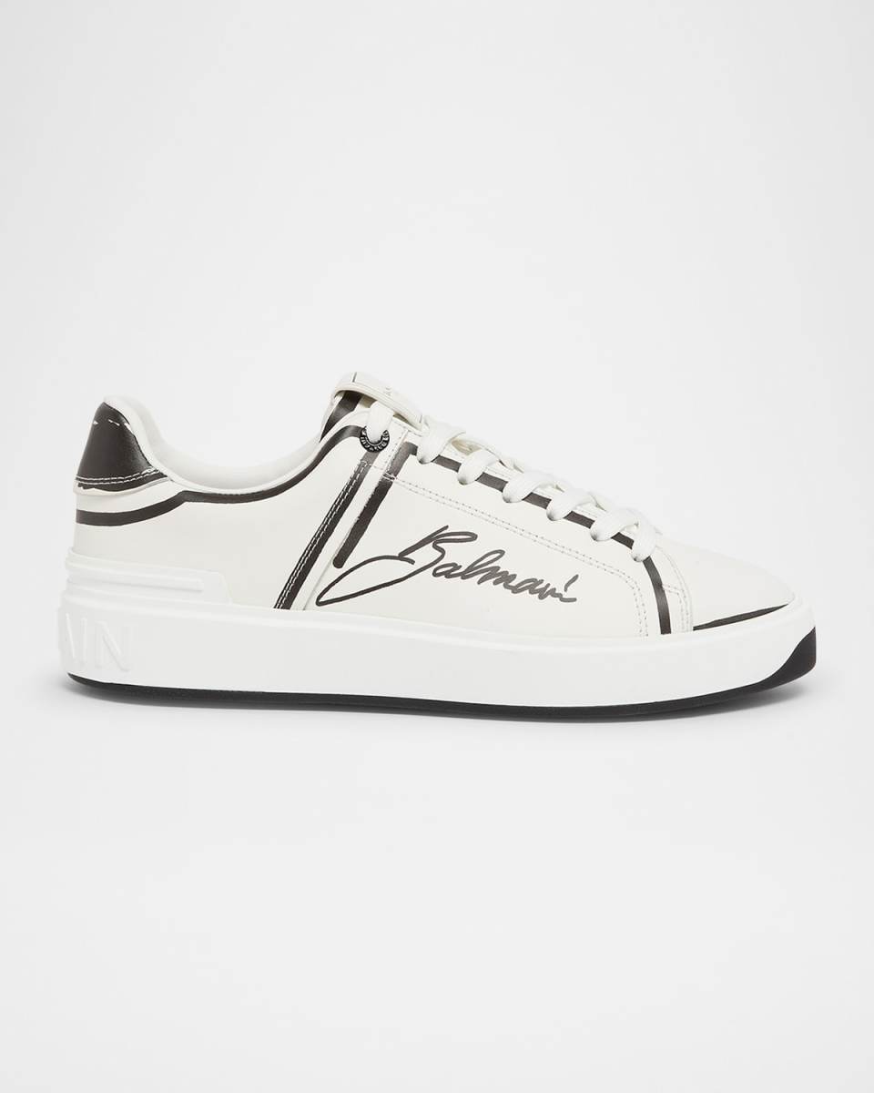 B-Court Printed Calfskin Low-Top Sneakers